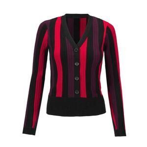 NWT Cabi Royal Pullover Sweater Black Red Cardigan Work Preppy Academia Size M